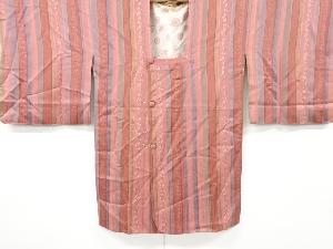 未使用品　縞に花模様道行コート